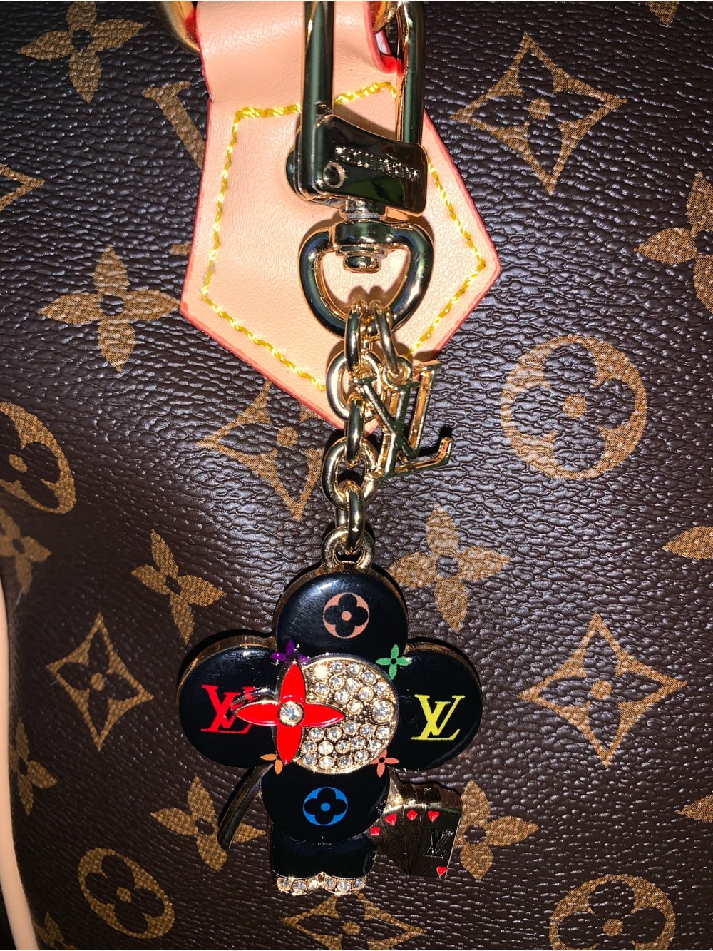 Crystal monogram Vivienne bag/purse charm keychain